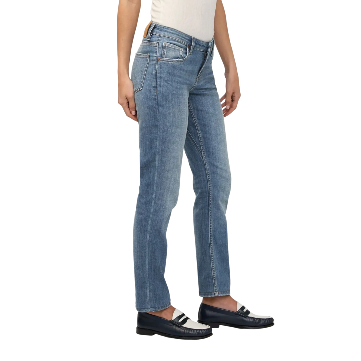 Duer Womens Performance Denim Girlfriend Jean-Blue Ash 