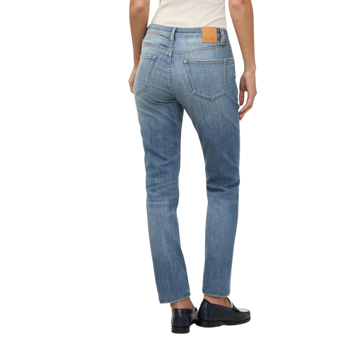 Duer Womens Performance Denim Girlfriend Jean-Blue Ash 