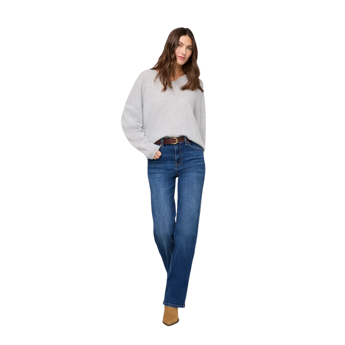 Duer Womens Performance Denim+ High Rise Straight-Blue Maize