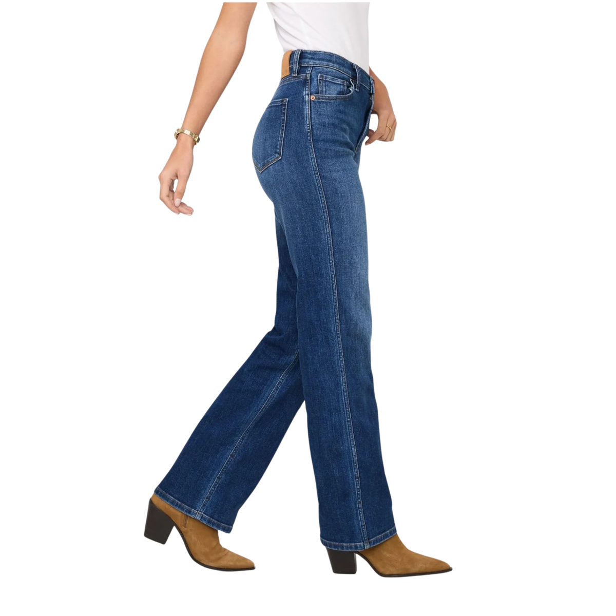 Duer Womens Performance Denim+ High Rise Straight-Blue Maize