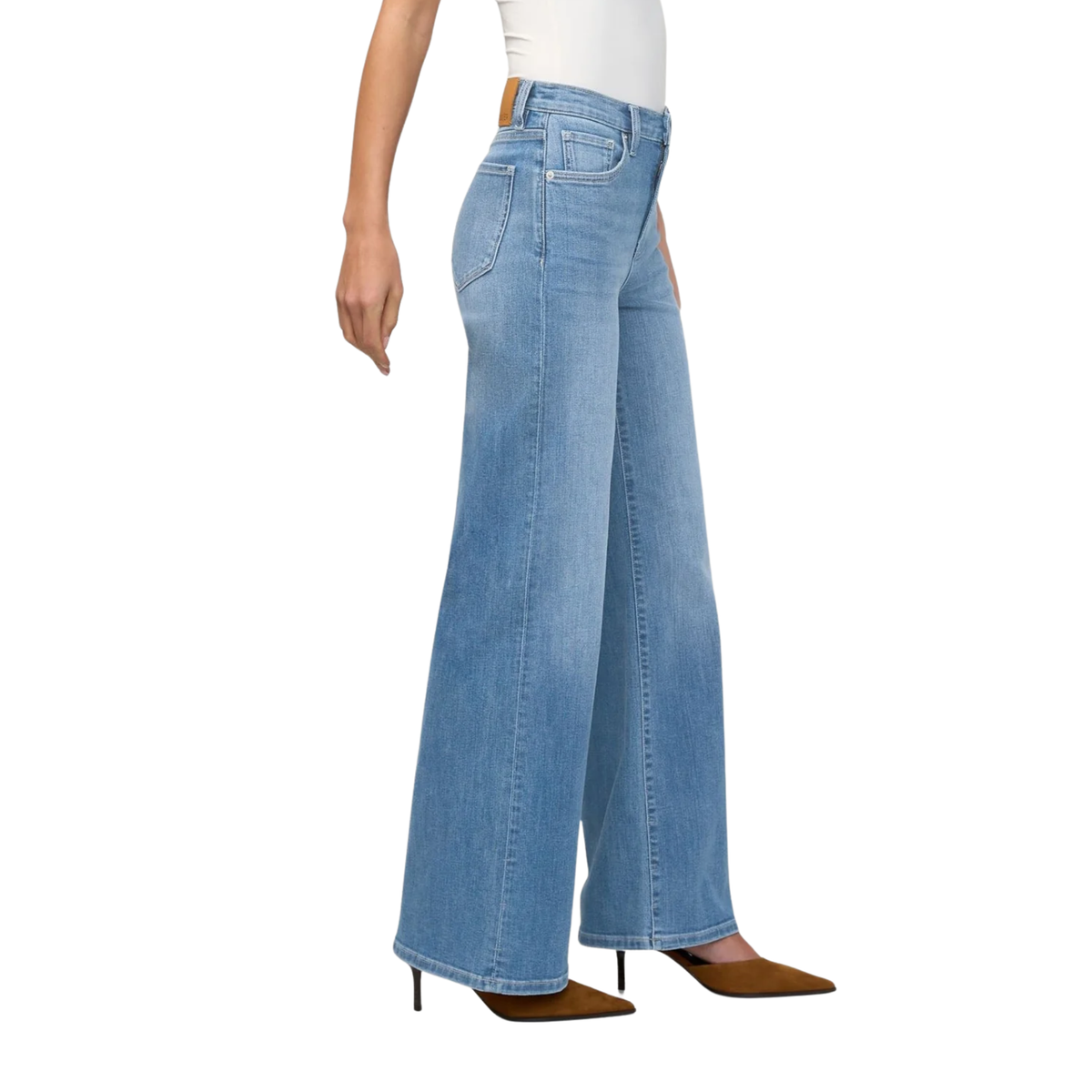 Duer Womens Performance Denim+ High Rise Wide Leg-Vintage Seaside