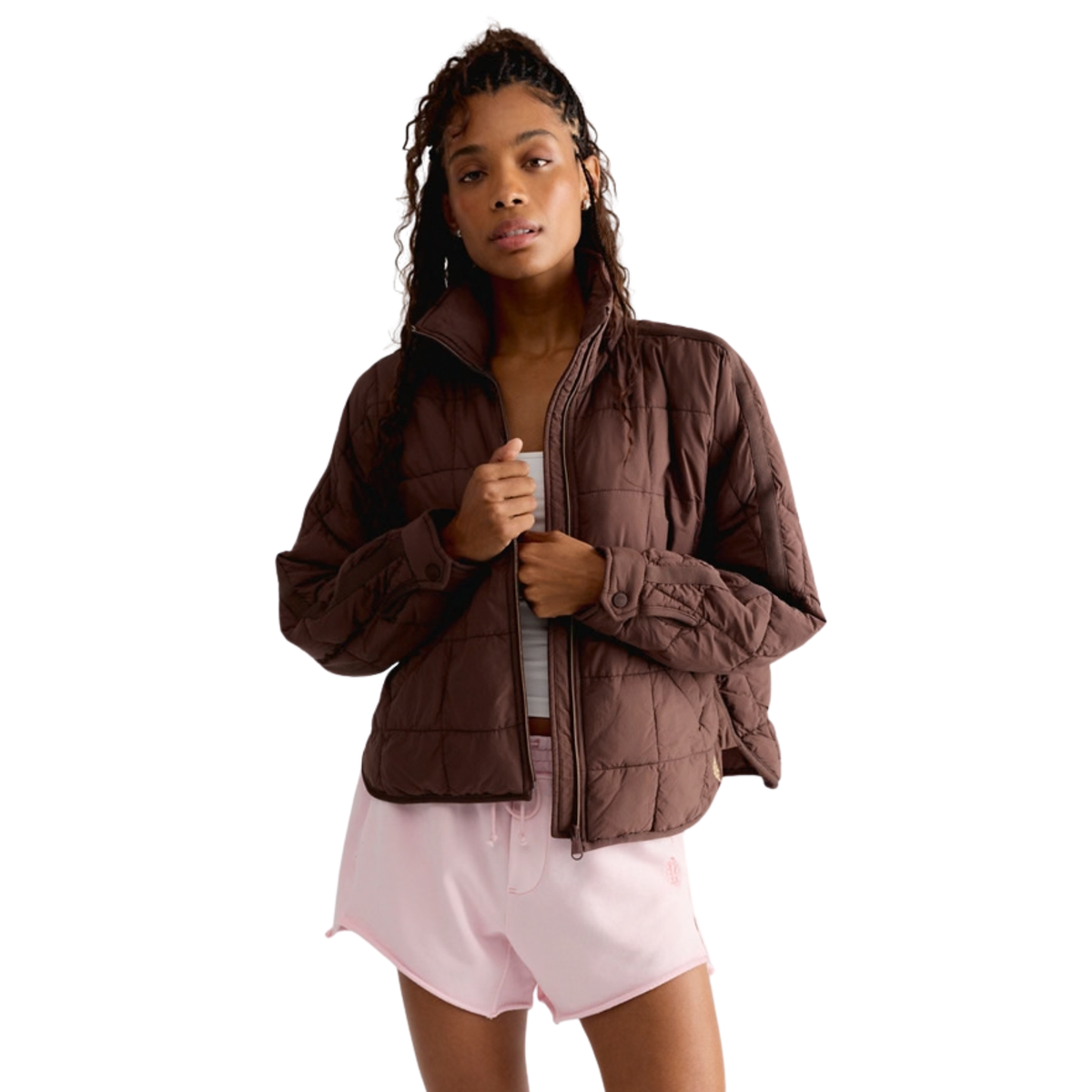 Free People Womens Pippa Packable Puffer Jacket-Cocoa 