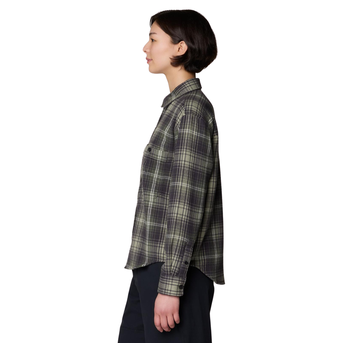 Mountain Hardwear Womens Plusher Long Sleeve Shirt-Grit Grey Shelter
Plaid 
