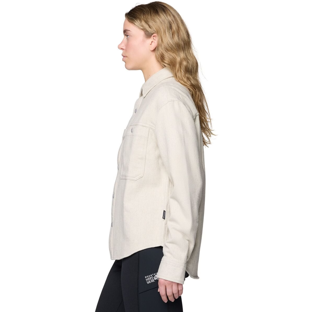 Mountain Hardwear Womens Plusher Relaxed Long Sleeve Flannel-Stone Heather
