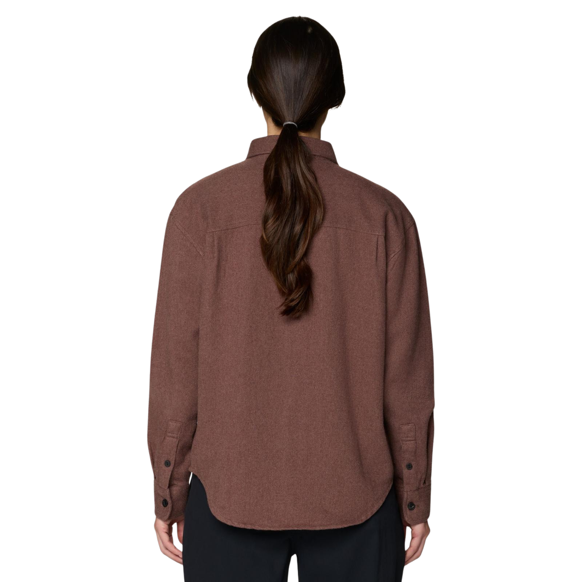 Mountain Hardwear Womens Plusher Relaxed Long Sleeve Flannel-Carob Heather

