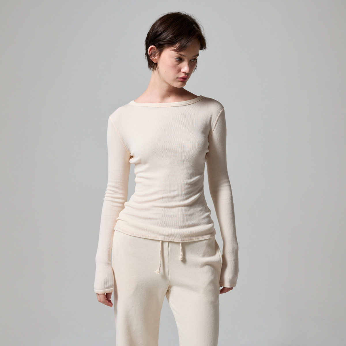 Asher La Womens Polina Ballerina Long Sleeves - Parchment