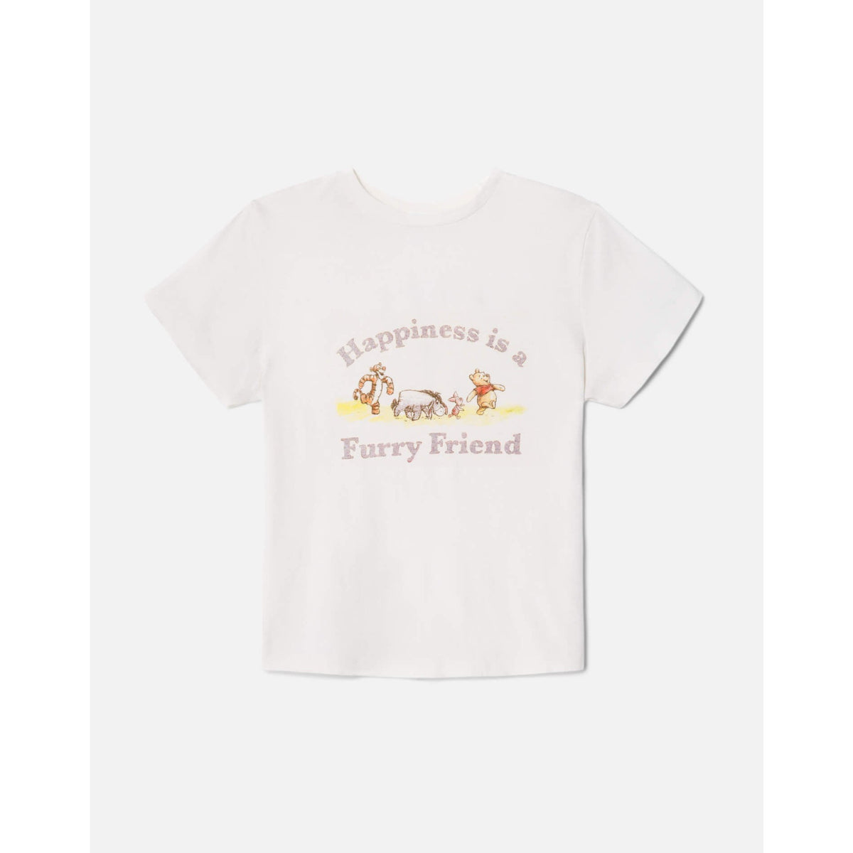 Re/Done Womens Pooh Friend Classic Tee - Vintage White