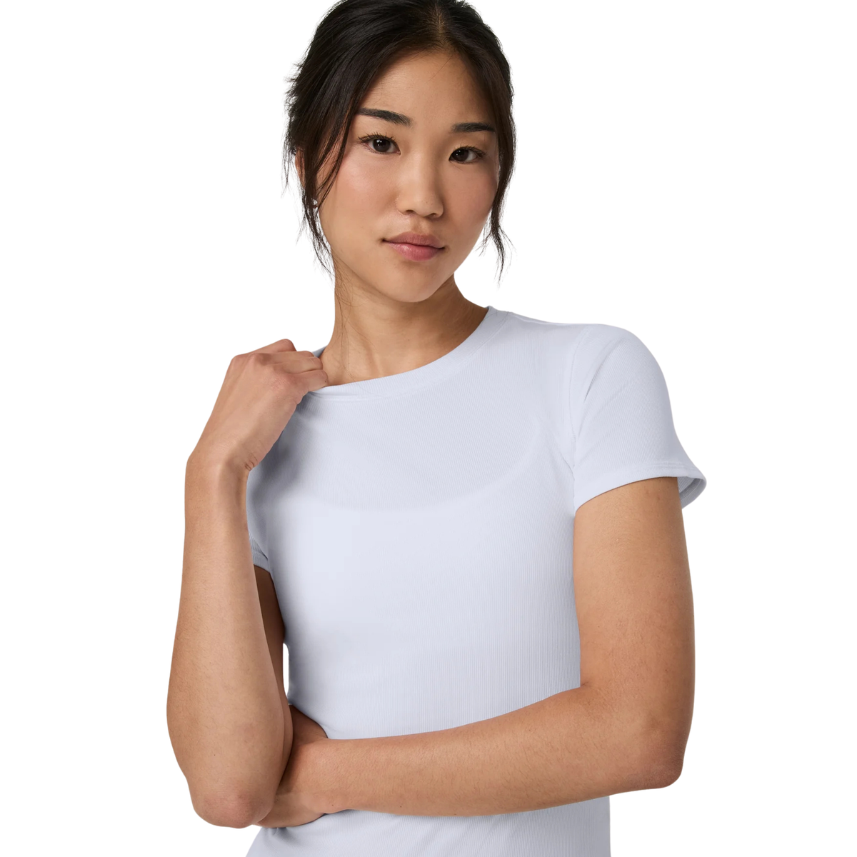 Vuori Womens Pose Fitted Tee - Long_White