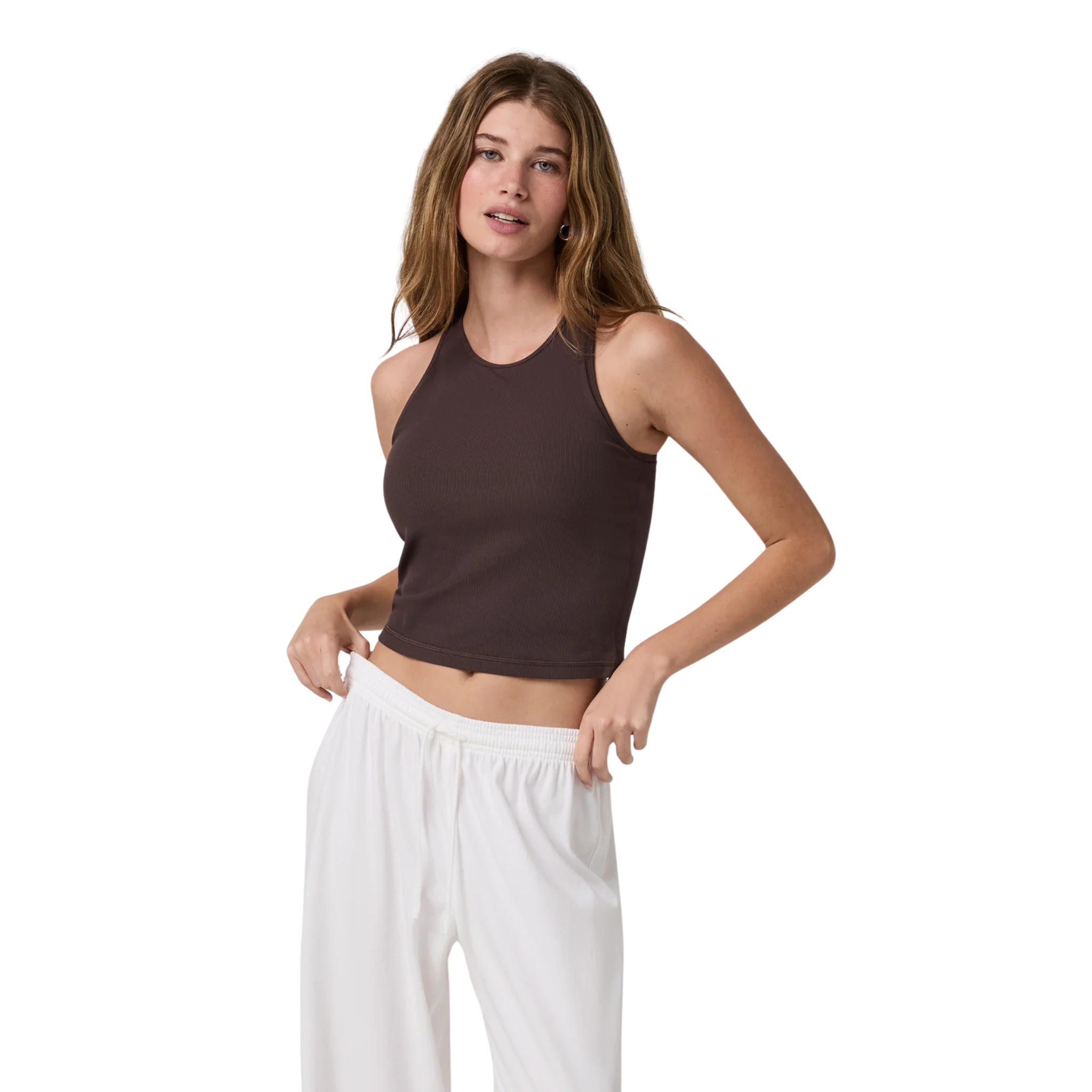Vuori Womens Pose Plyo Tank_French Roast