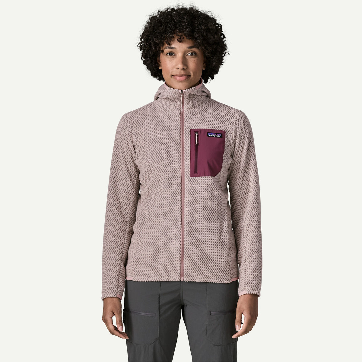 Patagonia Womens R1 Air Full-Zip Hoody F25 - STYM_Stingray Mauve