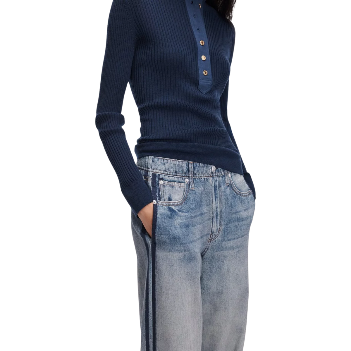 Rag And Bone Womens RB Miramar Terry Wide Leg Track Pant in Coney-Coney