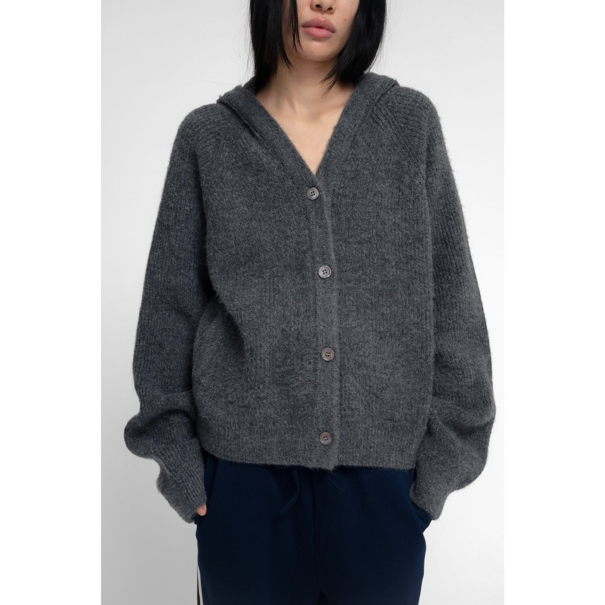 Find Me Now Womens Rael Cardigan-Heather Gray