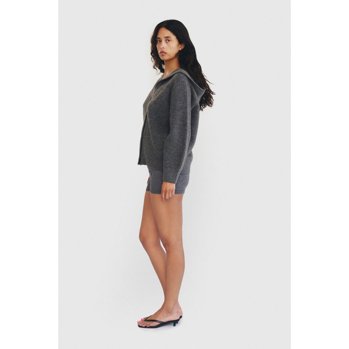 Find Me Now Womens Rael Cardigan-Heather Gray