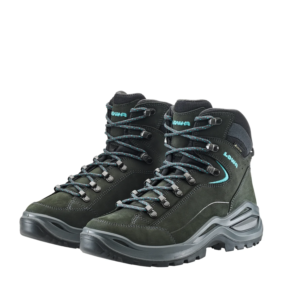 Lowa Womens Renegade Evo GTX Mid WS in Asphalt/Turquoise