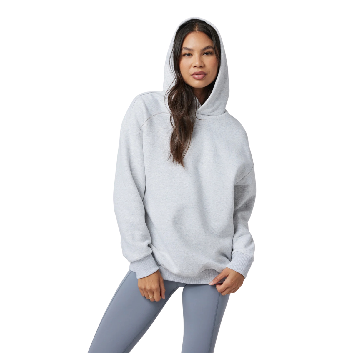 Vuori Womens Restore OS Hoodie_Pale Grey Heather Tonal