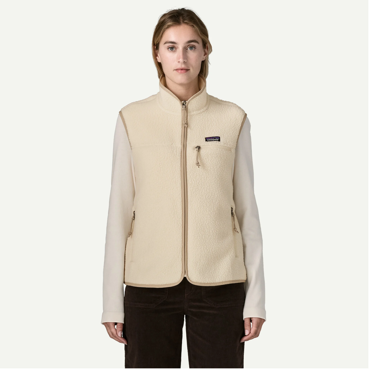 Patagonia Womens Retro Pile Vest-Natural