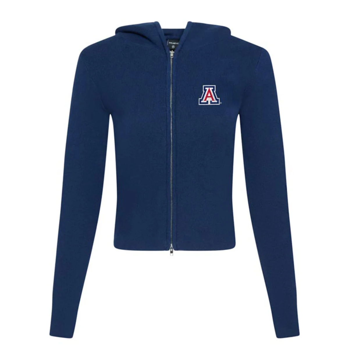 Hype And Vice Womens Rib Zip up Hoodie-Navy