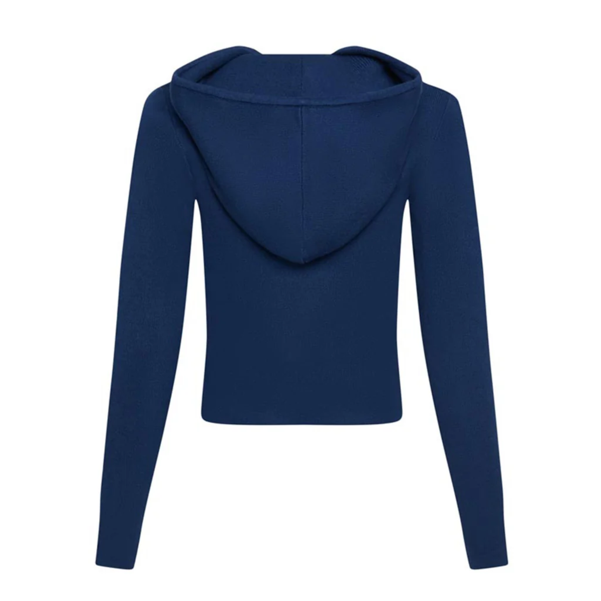 Hype And Vice Womens Rib Zip up Hoodie-Navy