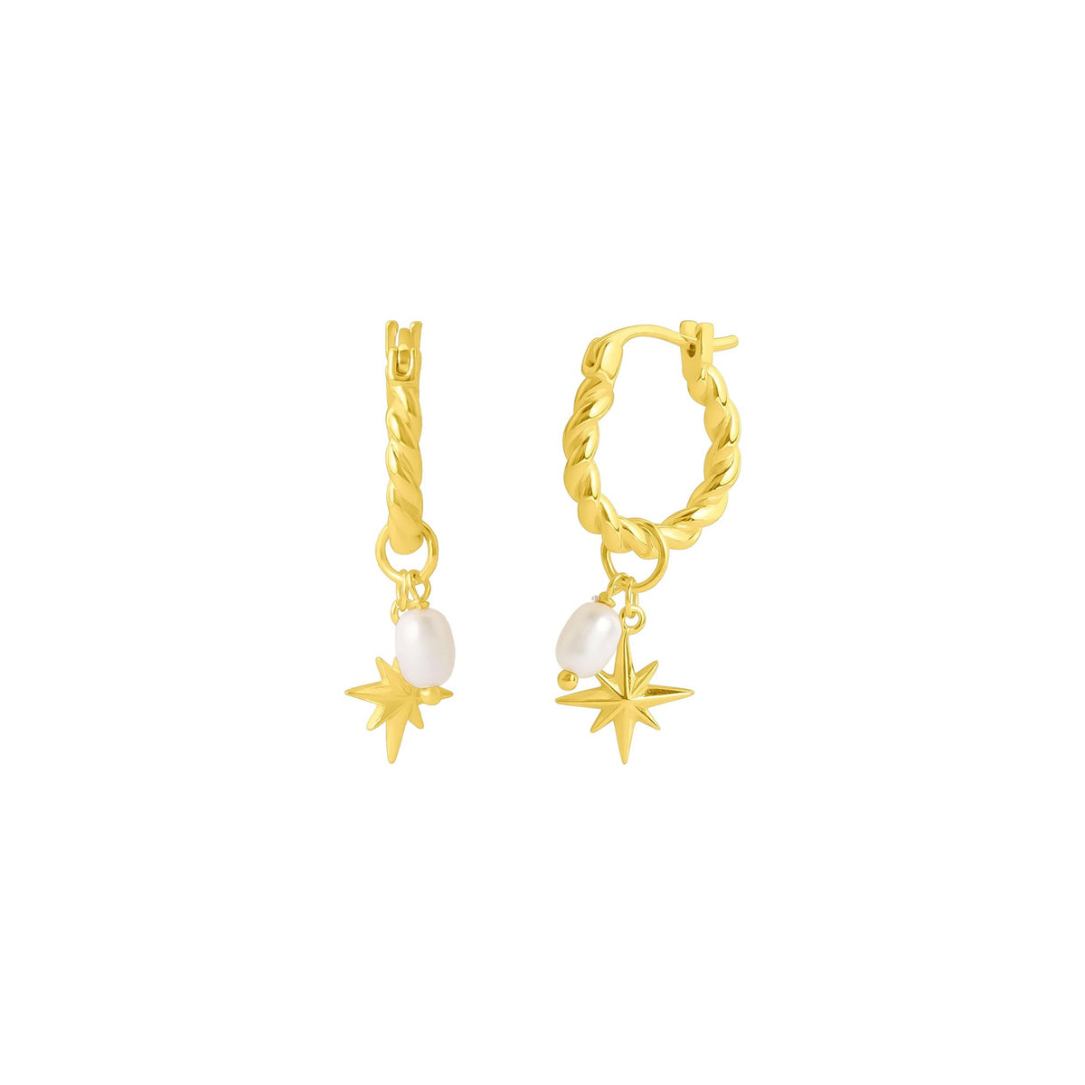 Fyb Jewelry Womens Rumi Charm Huggies in Gold - Gold
