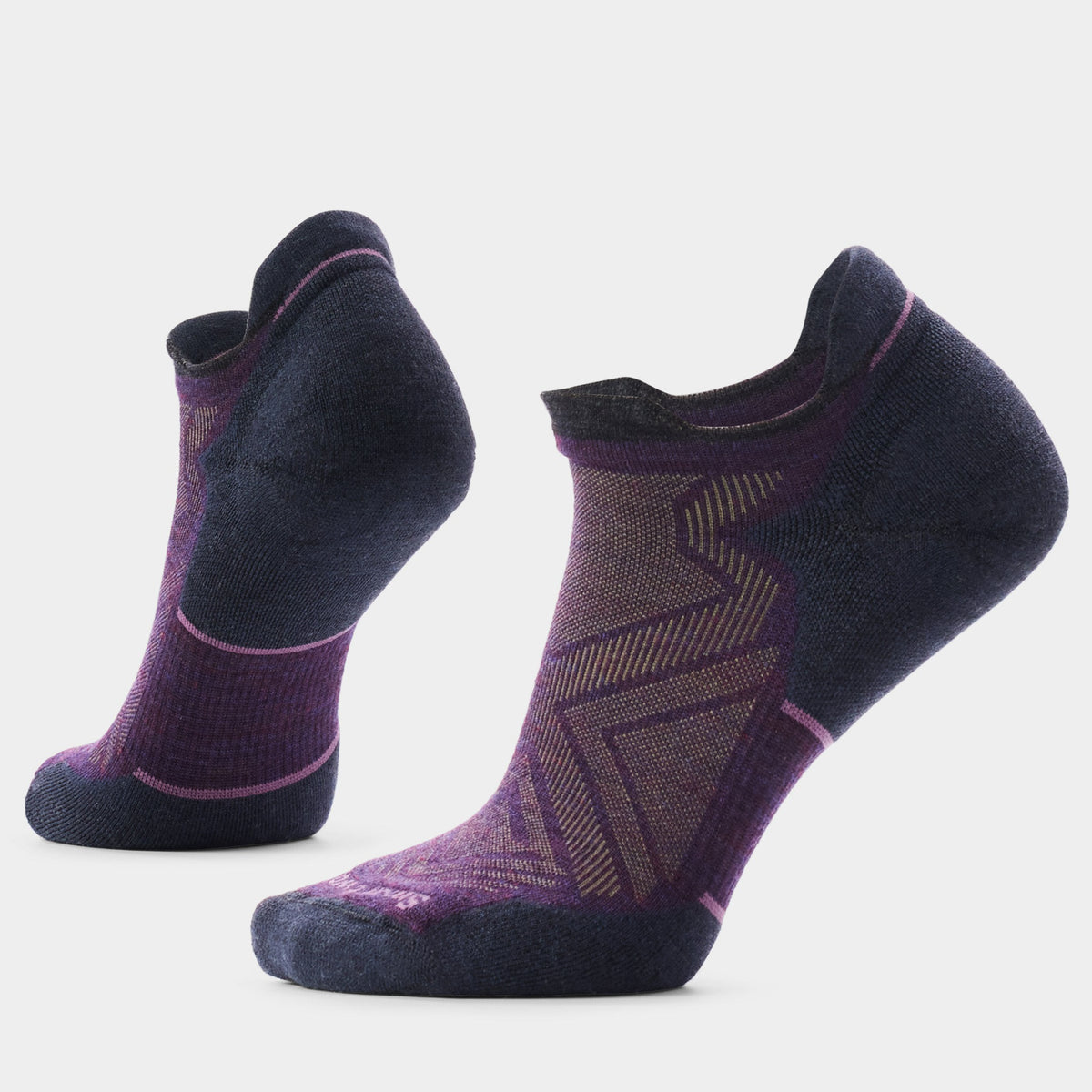 Smartwool Womens Run Targeted Cushion Low Ankle Socks - Purple Iris-Charcoal