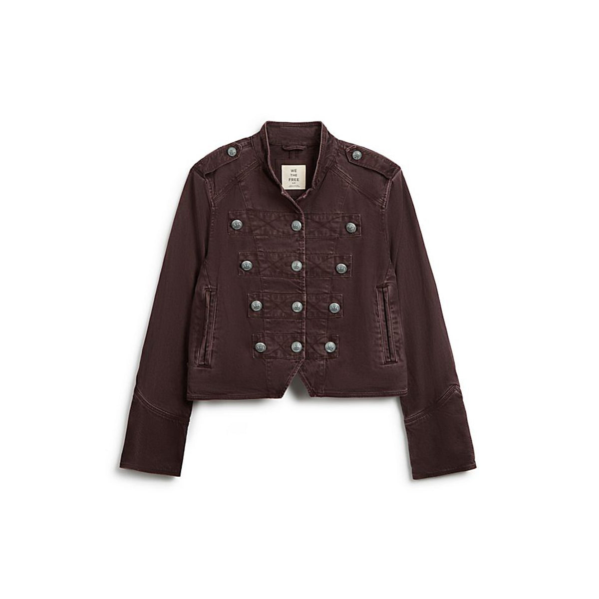Free People Womens Ryland Band Jacket - Double Espresso