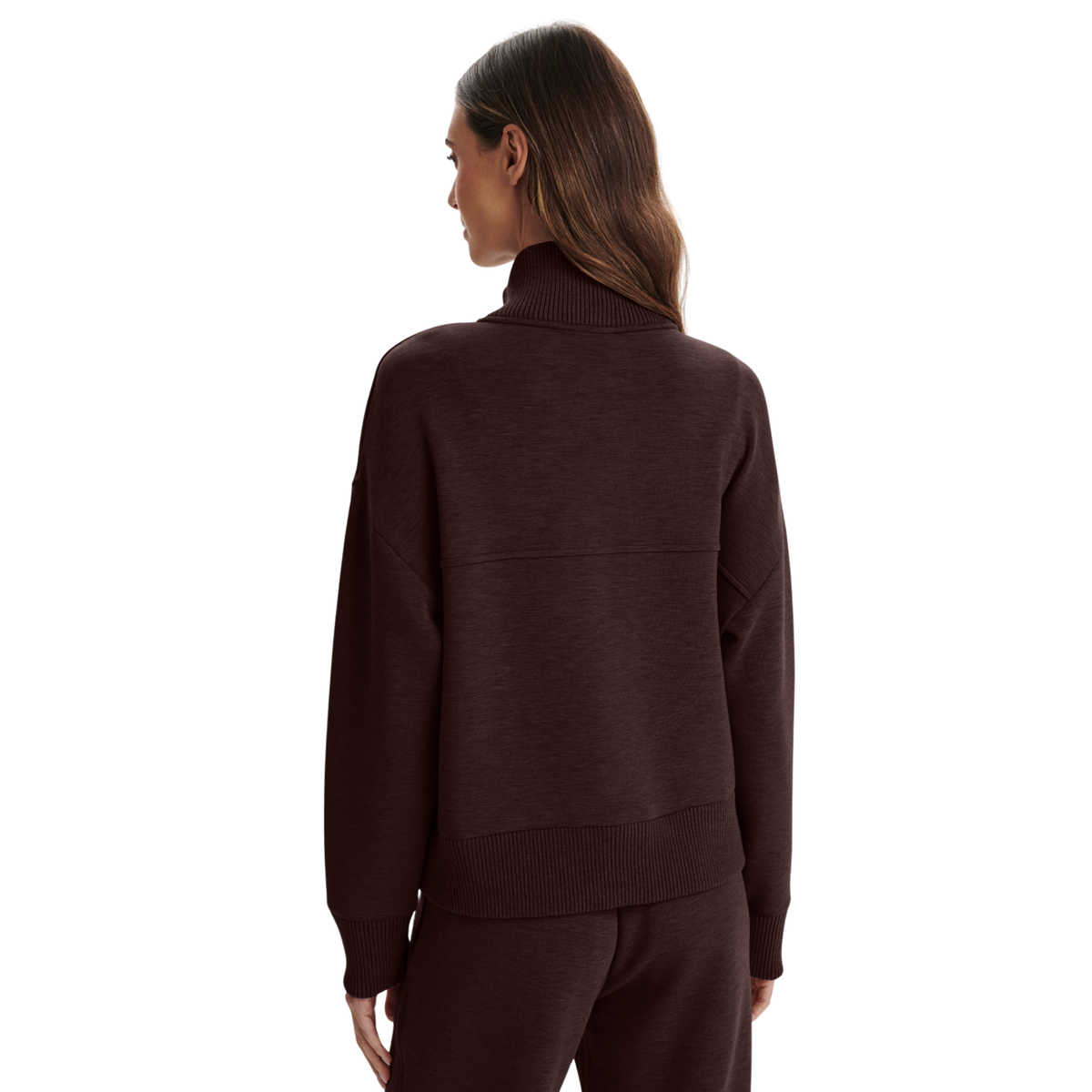Varley Womens Sabrina Button Through Sweat-Coffee Bean Marl
