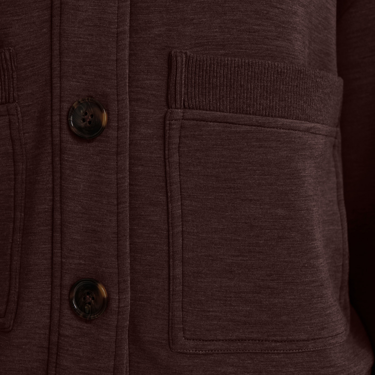 Varley Womens Sabrina Button Through Sweat-Coffee Bean Marl