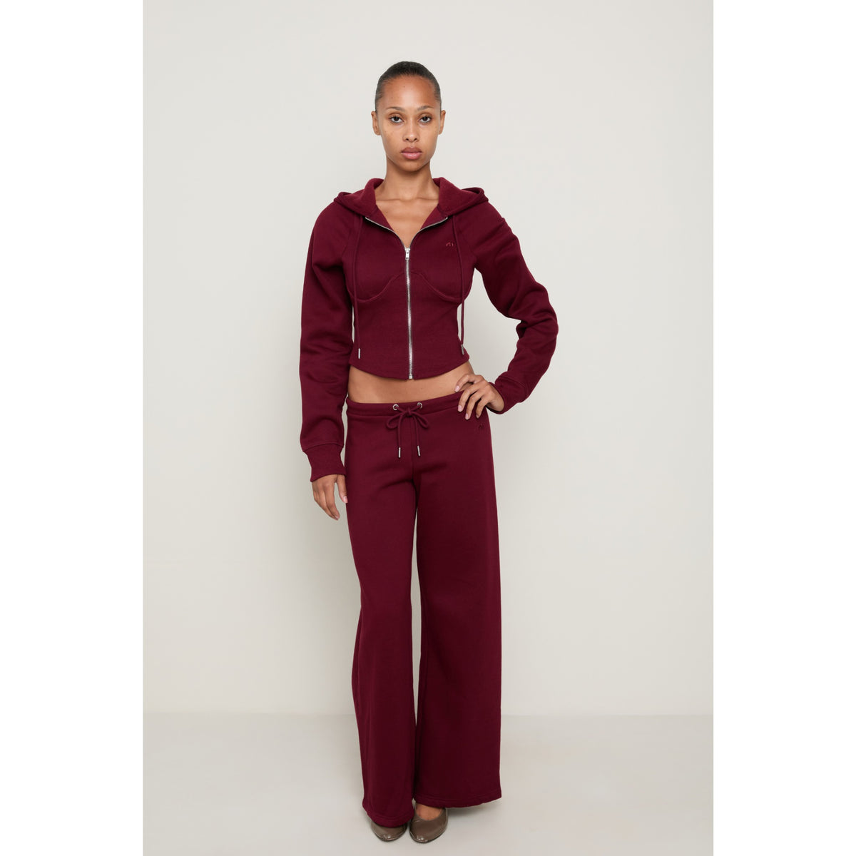 Miaou Womens Sadie Hoodie in Burgundy - Burgundy