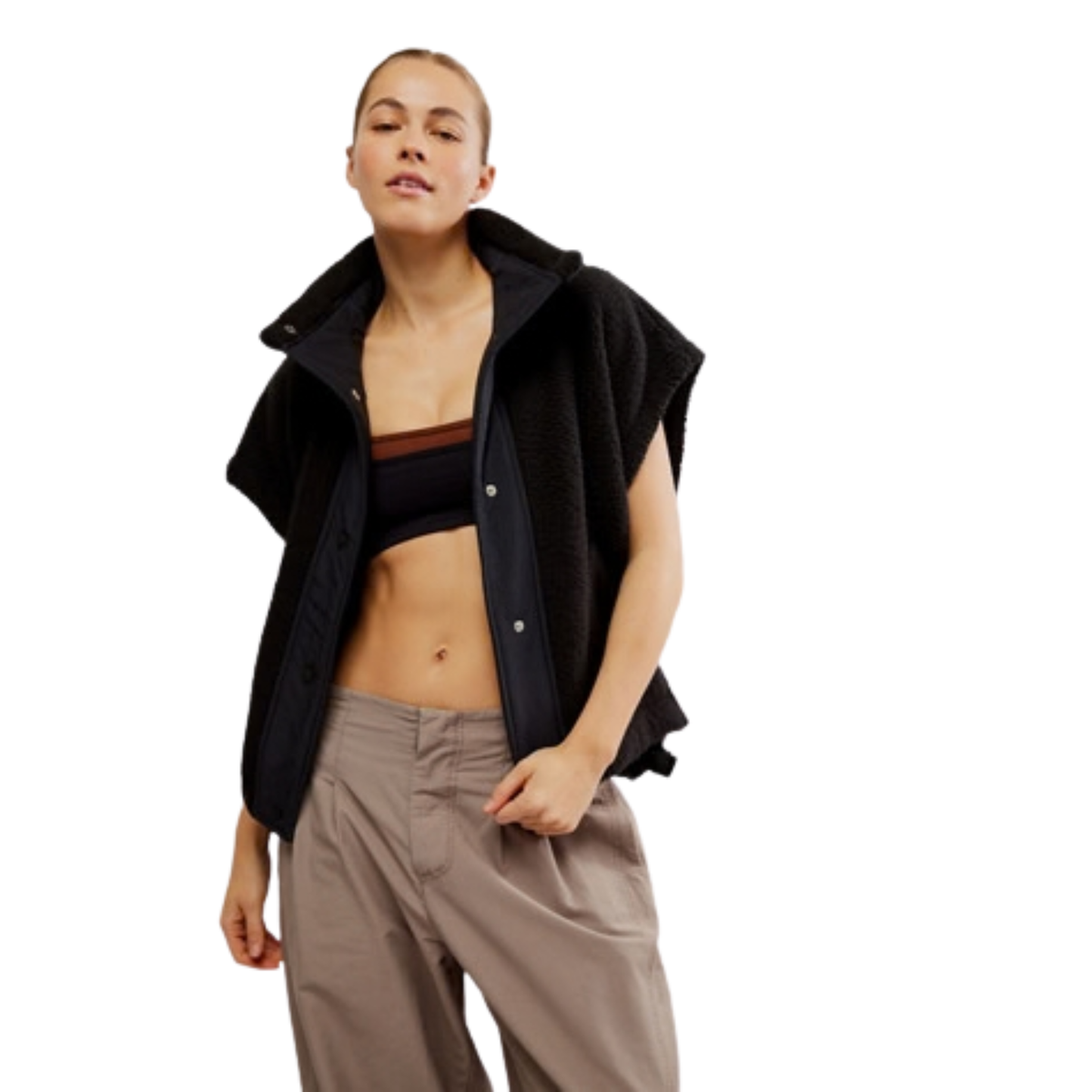 Free People Womens Scout It Out Vest-Black