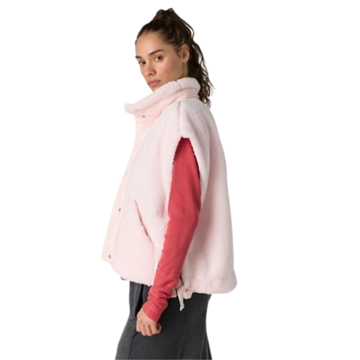 Free People Womens Scout It Out Vest-Pink Blossom