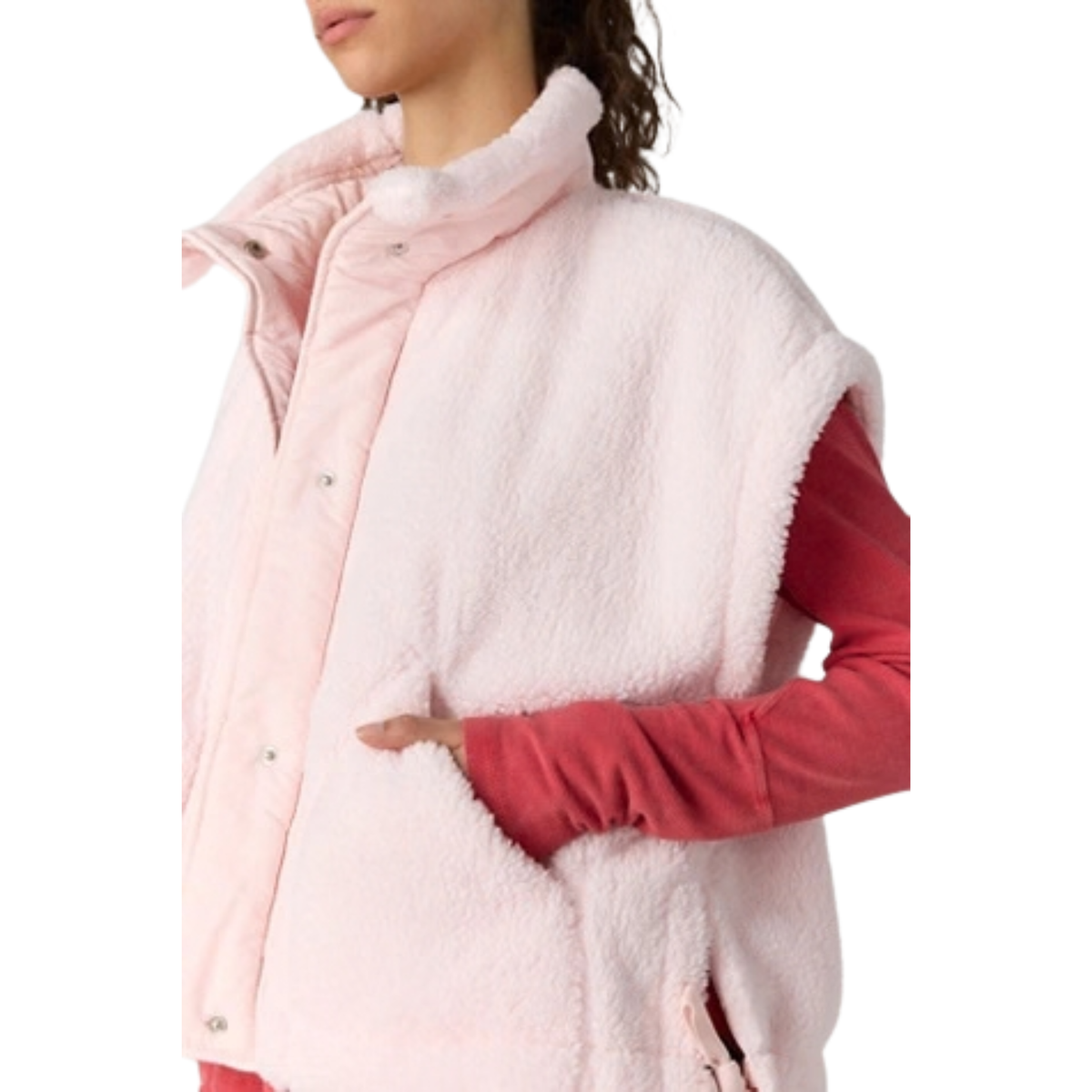 Free People Womens Scout It Out Vest-Pink Blossom