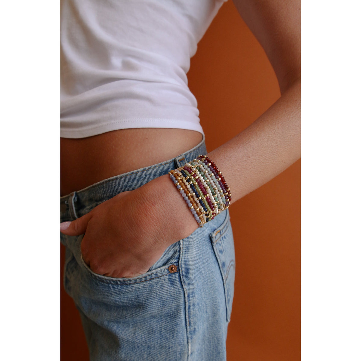 Karen Lazar Design Womens September Blue Sapphire and Rondelle Bracelet - 6.5in