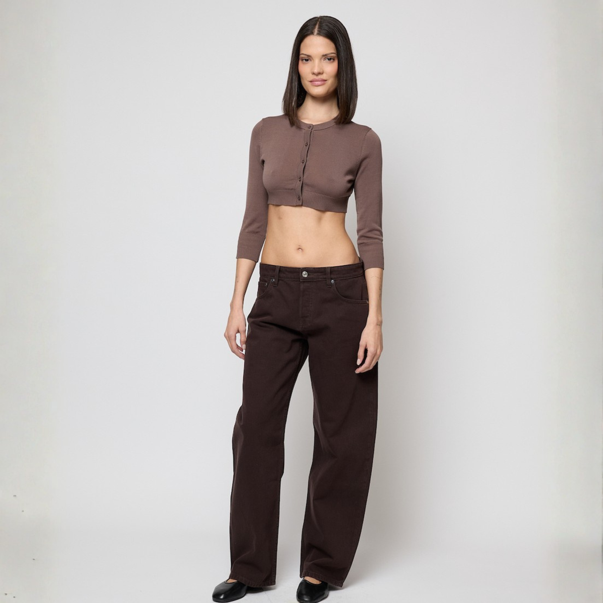 Eb Denim Womens Shifter Bowed Jean in Grizzly-Grizzly