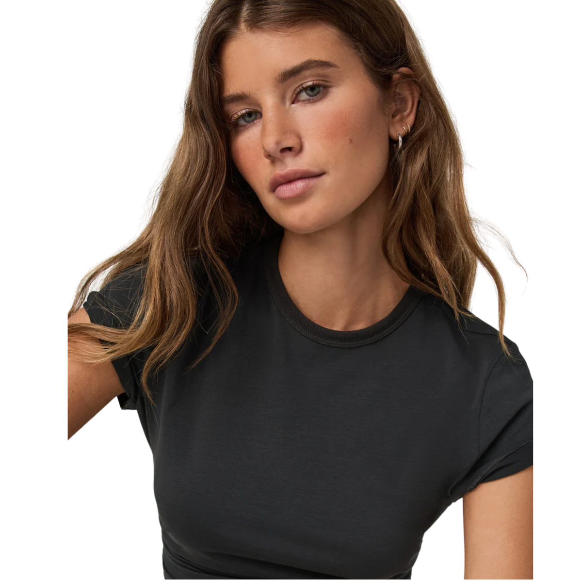 Vuori Womens Short Sleeve Feather Classic Tee-Washed Black