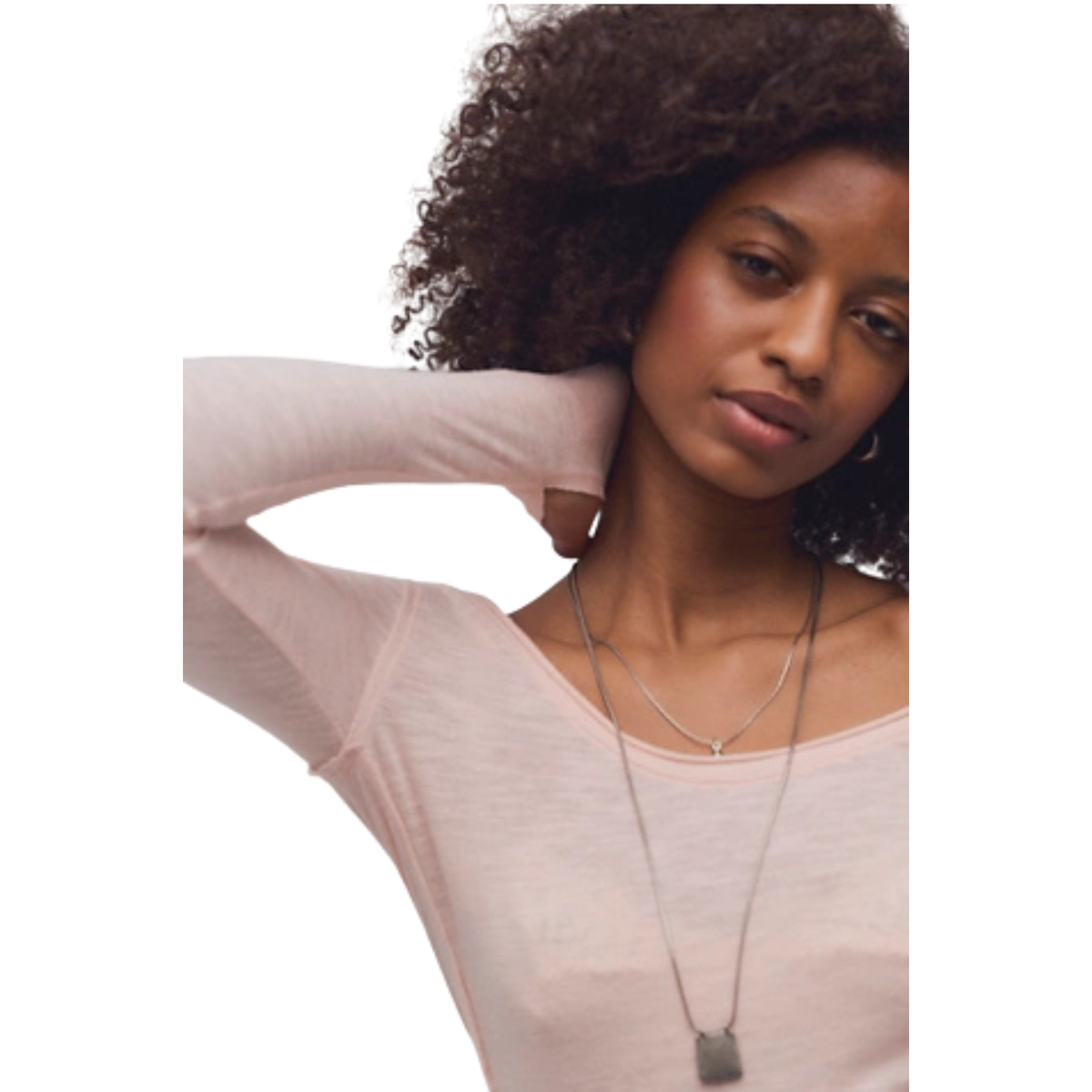 Free People Womens Siren Long Sleeve-Blusing Peony