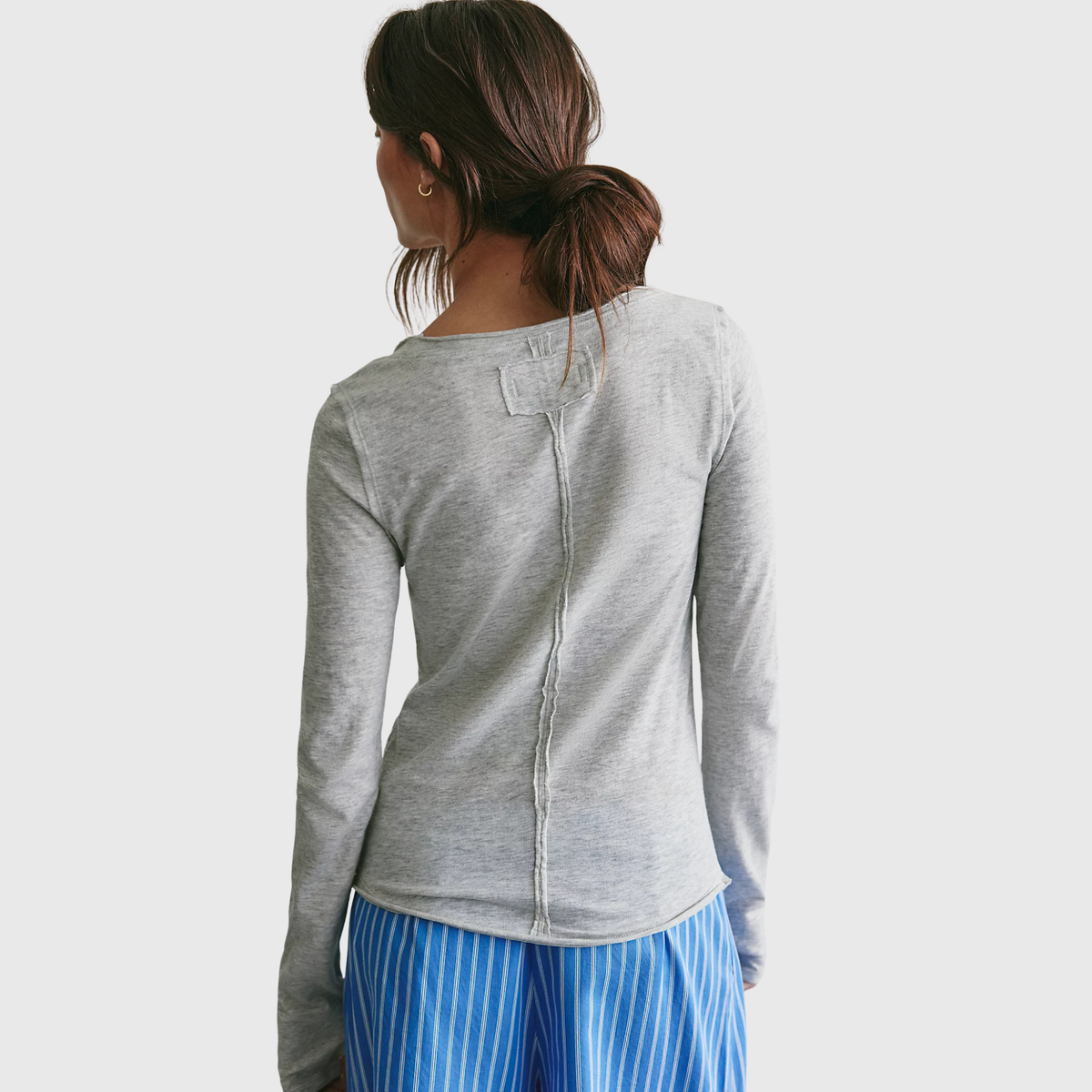 Free People Womens Siren Long Sleeve-Heather Grey