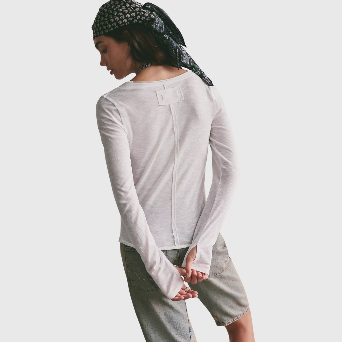 Free People Womens Siren Long Sleeve-Clean Ivory