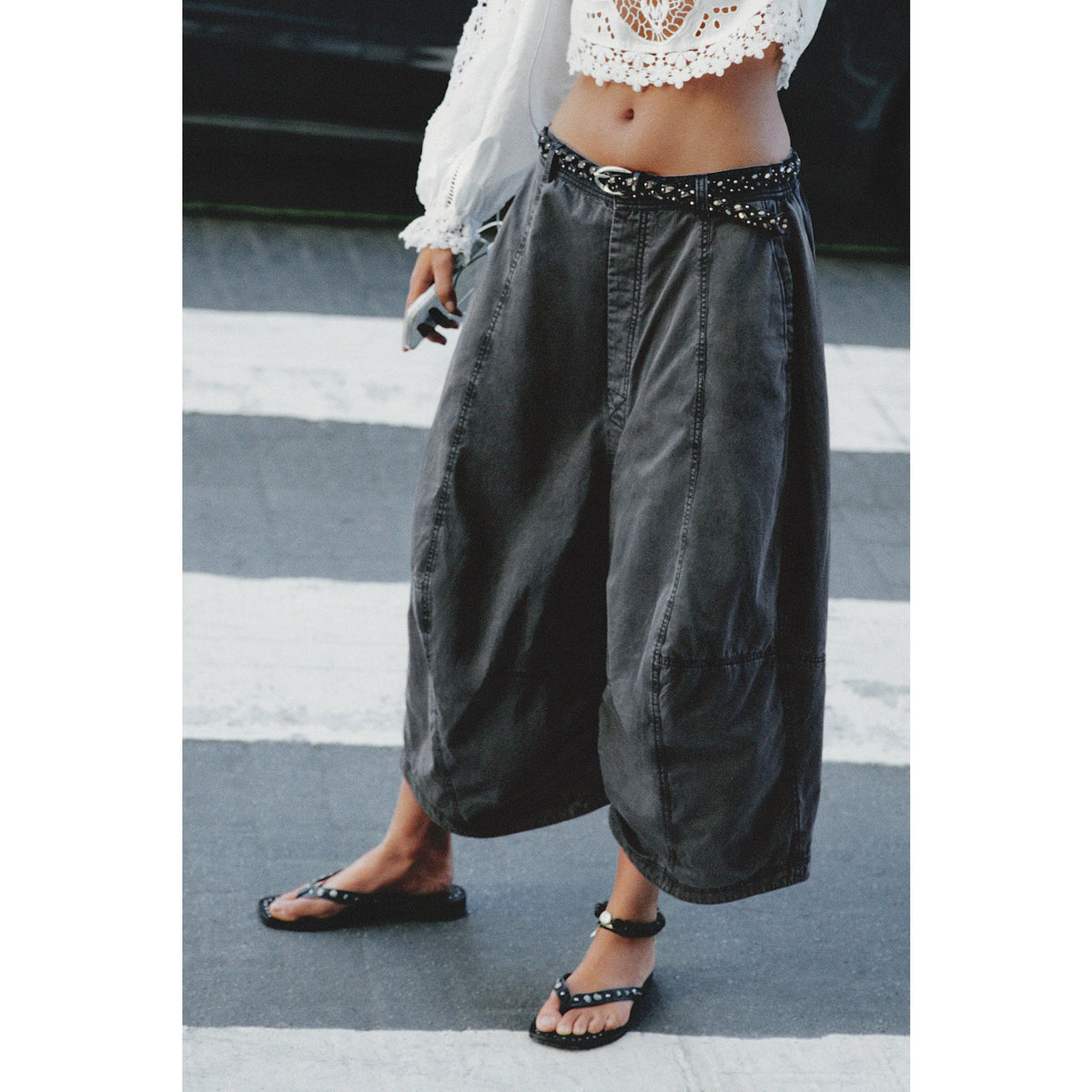 Free People Womens Sol Stud Belt - Black