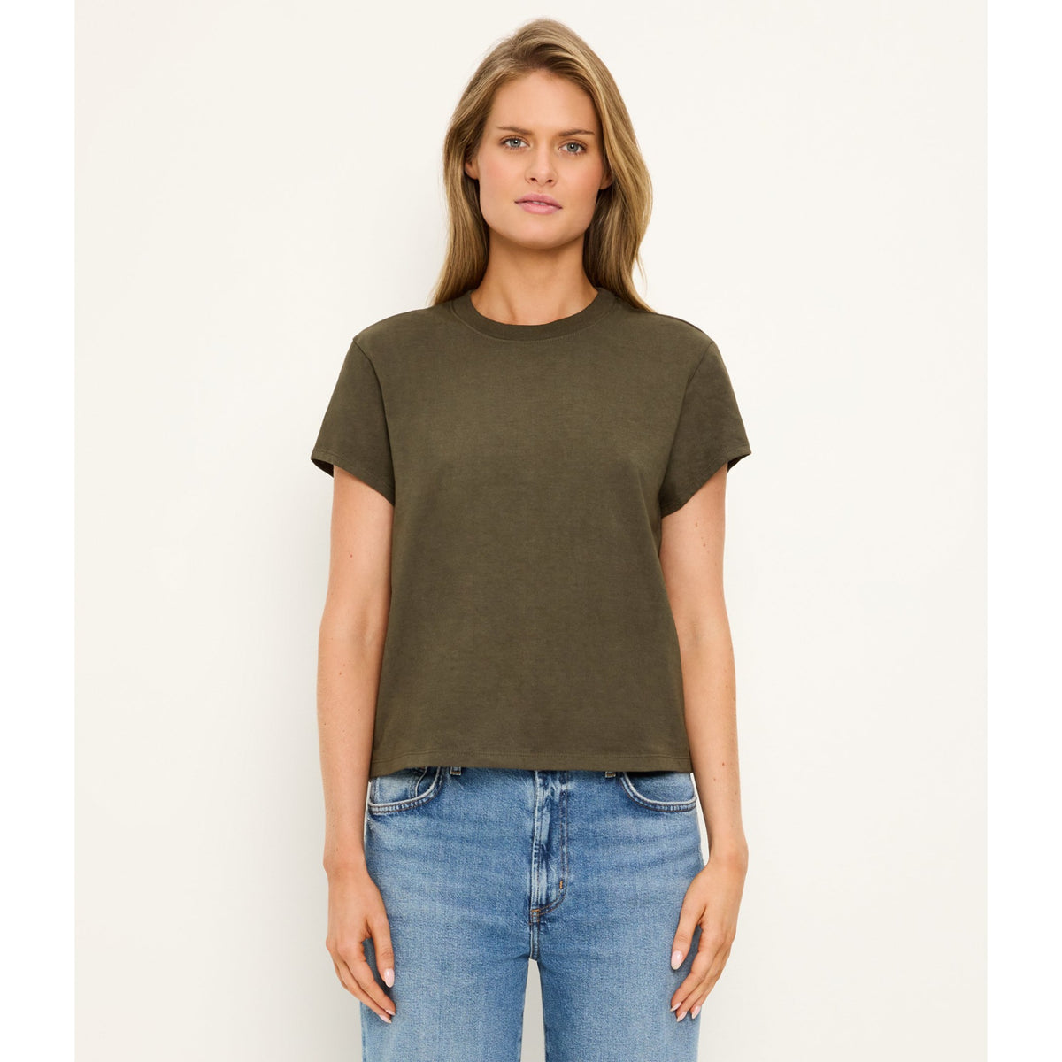 Michael Stars Womens Solene Boxy High Crew Tee