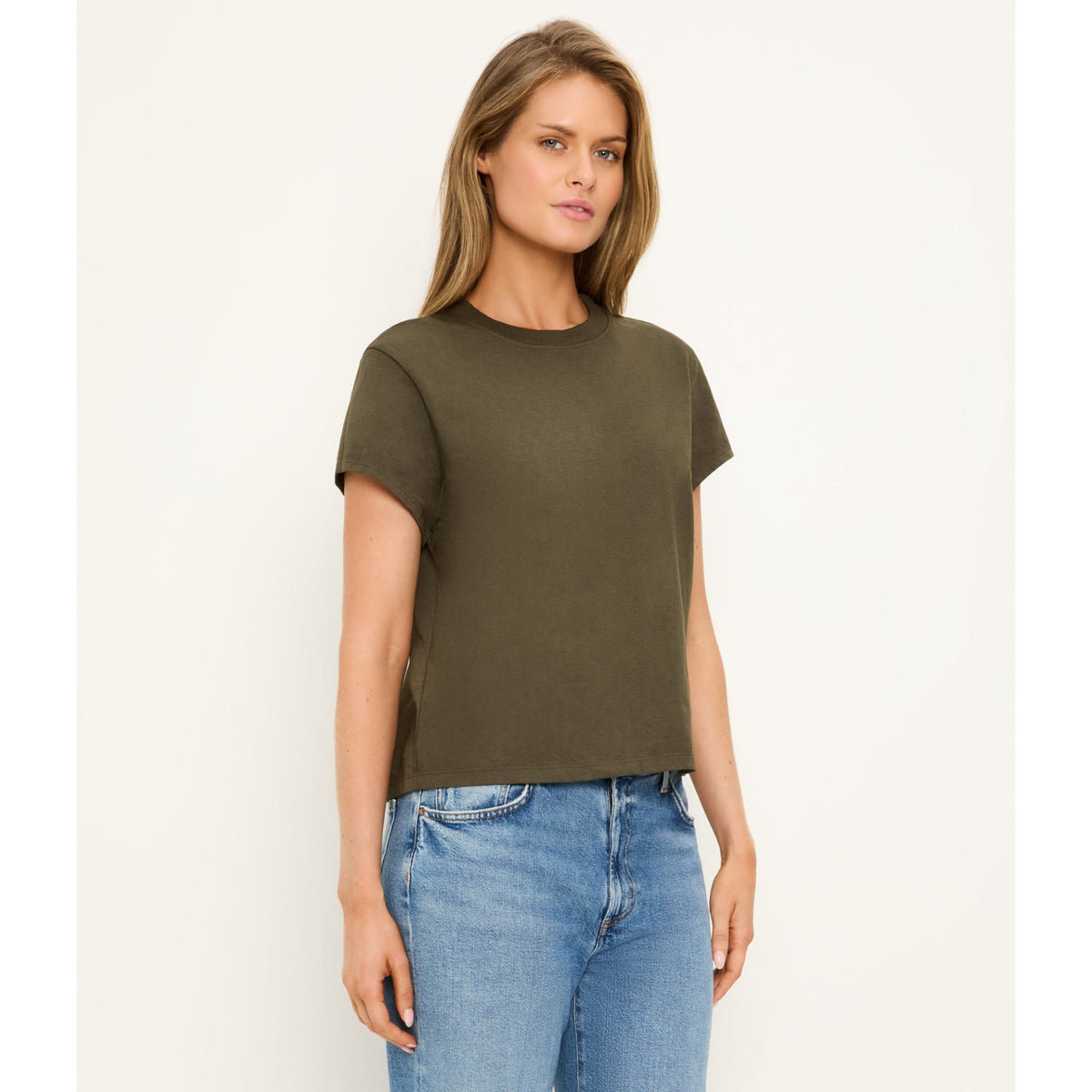 Michael Stars Womens Solene Boxy High Crew Tee