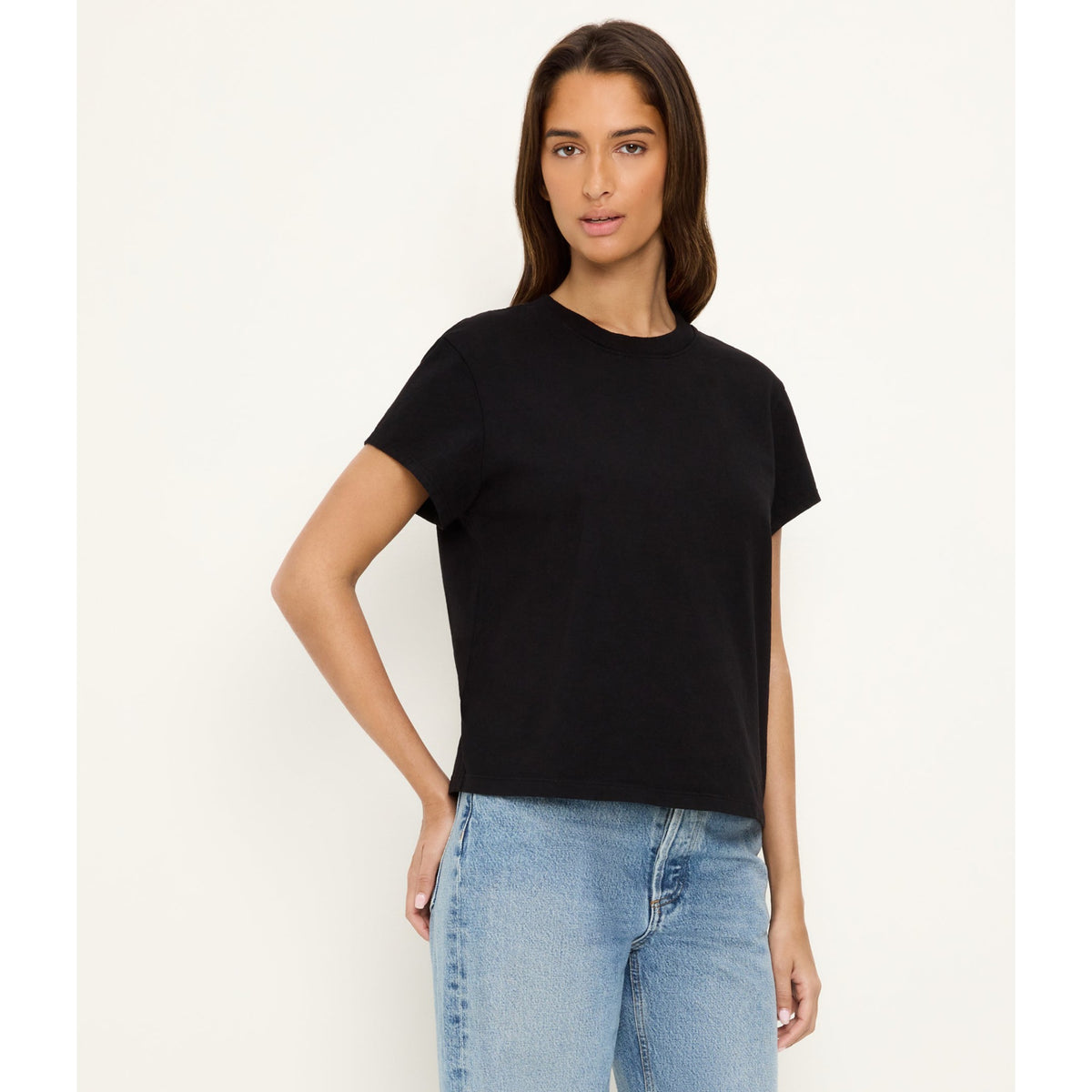 Michael Stars Womens Solene Boxy High Crew Tee