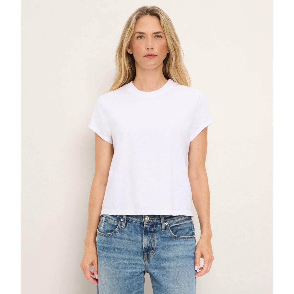 Michael Stars Womens Solene Boxy High Crew Tee