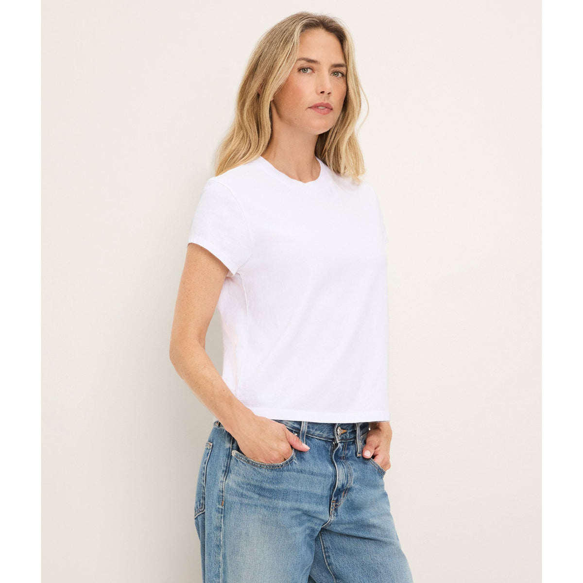 Michael Stars Womens Solene Boxy High Crew Tee