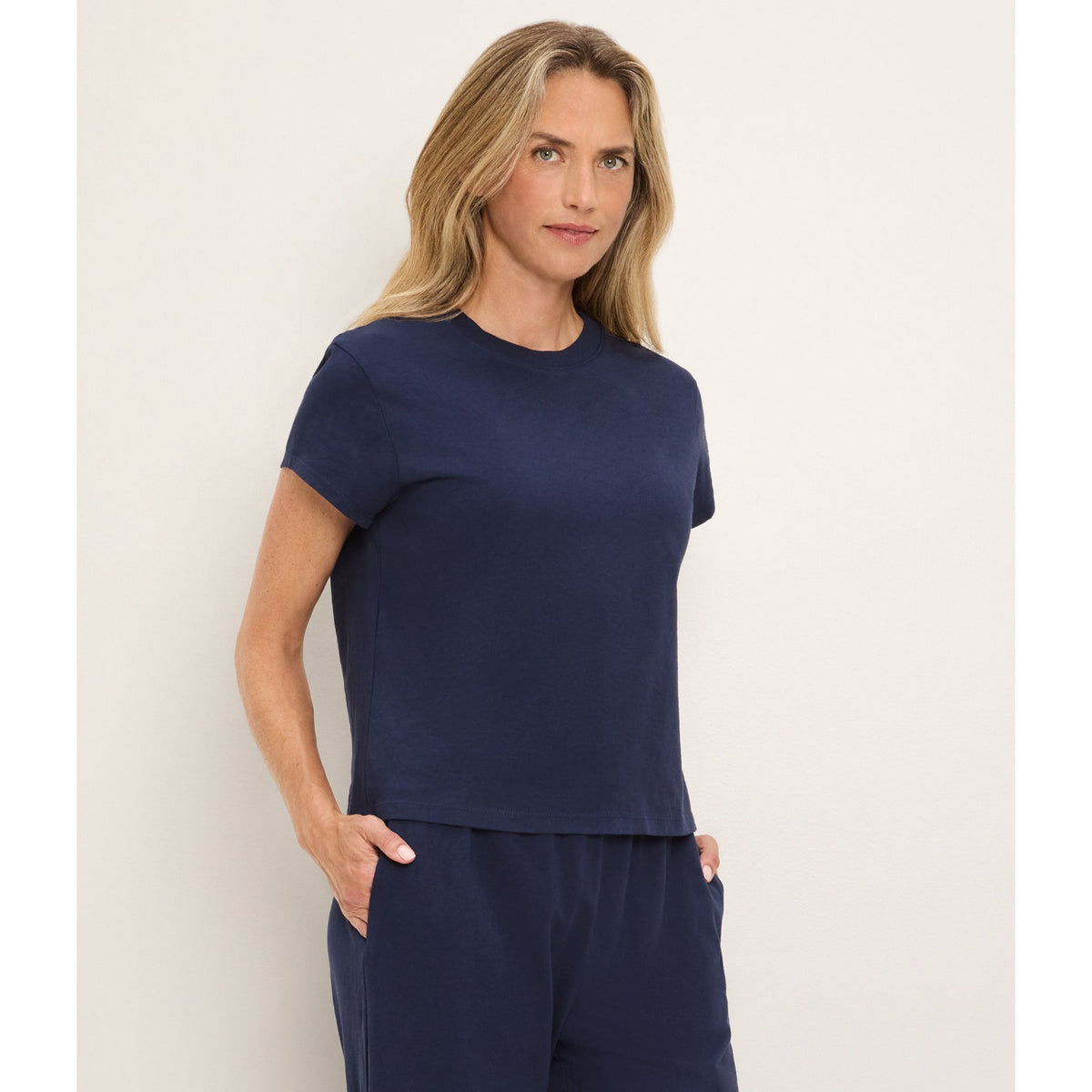 Michael Stars Womens Solene Boxy High Crew Tee