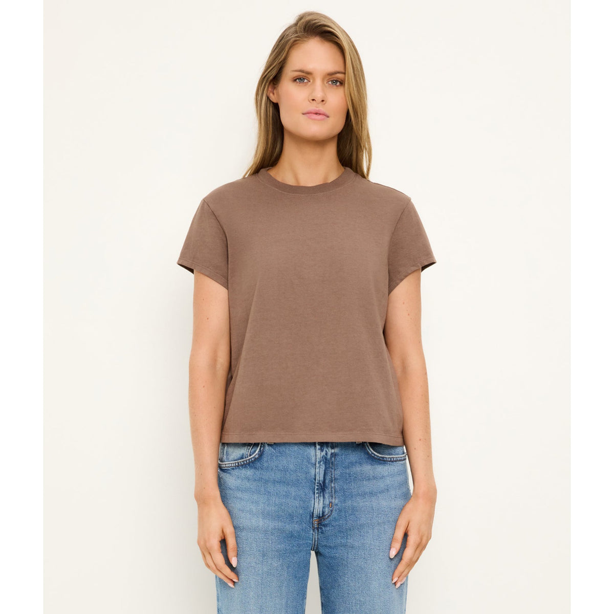 Michael Stars Womens Solene Boxy High Crew Tee