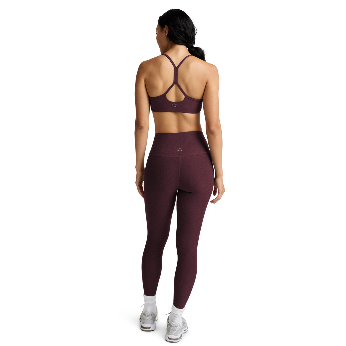 Beyond Yoga Womens Spacedye Caught in the Midi HW Legging- Cabernet heather by