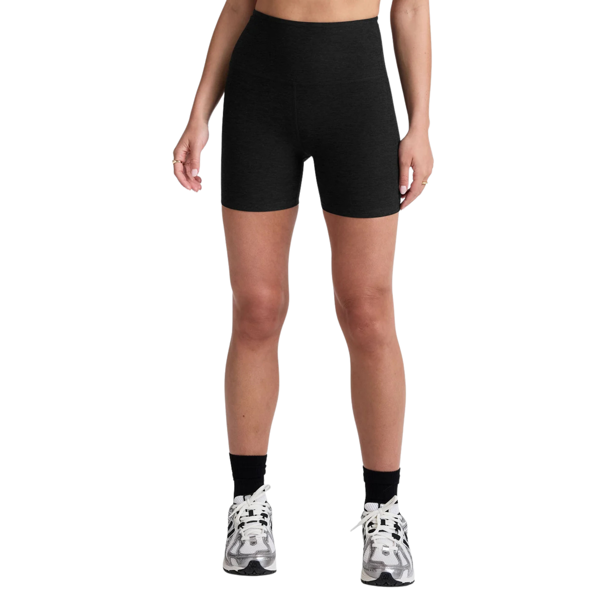 Beyond Yoga Womens Spacedye Keep Pace Biker Short-Darkest Night By