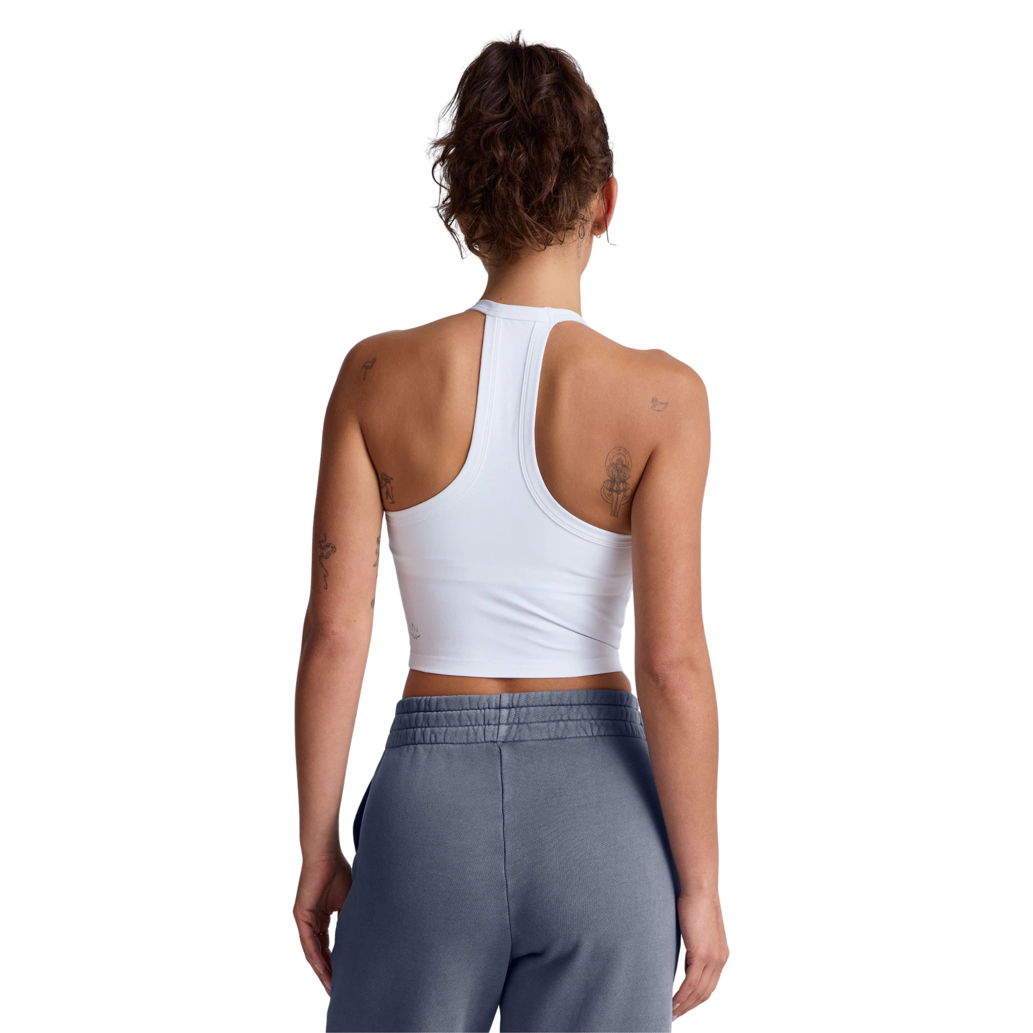 Beyond Yoga Womens Spacedye On The Up Cropped Tank-Cloud White