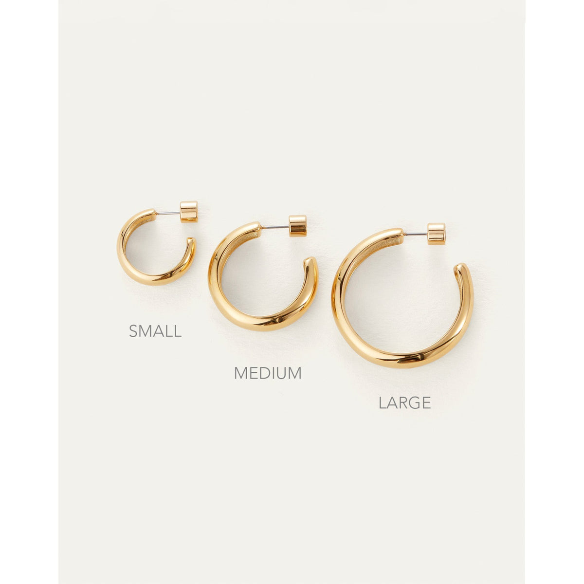 Jenny Bird Womens Staple Hoops Small in High Polish Gold - Gold