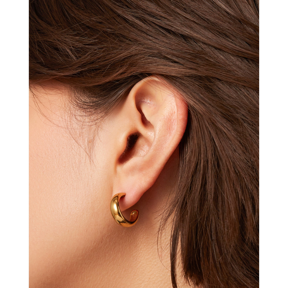 Jenny Bird Womens Staple Hoops Small in High Polish Gold - Gold